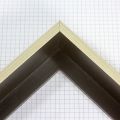 This medium, L-shaped floating contemporary canvas frame in matte black features a thin open grain natural wood face, and 1-3/4 " depth.
*Note: These solid wood, custom canvas floaters are for stretched canvas prints and paintings, and raised wood panels.
