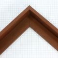 This walnut floater frame features a warm, medium-brown wood tone with a smooth, natural grain and a sleek, modern profile. Measuring 1 1/16 "es deep, it offers a substantial presence and a clean floating effect that enhances both canvas and contemporary art pieces.