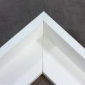 This large profile, L-shape floating canvas frame features a deep, 2-3/8 " rabbet dressed all in classic matte white.
Display your favourite gallery wrapped canvas Giclée print or painting with authentic, fine art style. This canvas floater is ideal for large images mounted on thick (1.5 to 2 " deep) stretcher bars.
*Note: These solid wood, custom canvas floaters are for stretched canvas prints and paintings, and raised wood panels.
N7711 Piano Matte White Floater